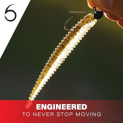 6th Sense – Boosa Ned 3.3 – Finesse Ned Worm – Bass Fishing – Ribbed Body Shimmy Tail – Divine Ned Jig Heads - Made in the USA - color: Green Pumpkin Juice