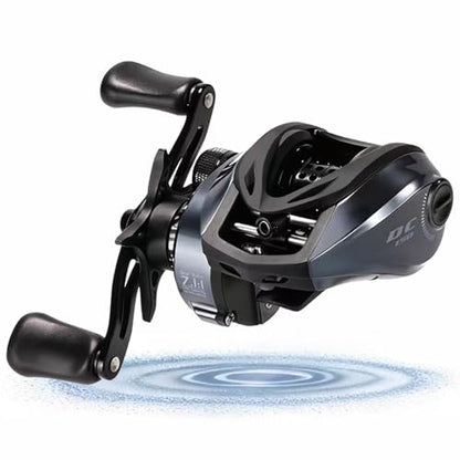 DCast Baitcasting Fishing Reel with Digital Anti-Backlash Control & Smart Braking System, Lightweight Easy-Cast Baitcaster for Bass Fishing - color: Right Handed