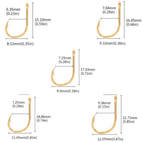 500Pcs Fishing Hooks Set – High Carbon Steel Sharpened Barbed Circle Hooks in Assorted Sizes 3 to 12 for Freshwater and Saltwater Fishing - size: 2#-with Holes
