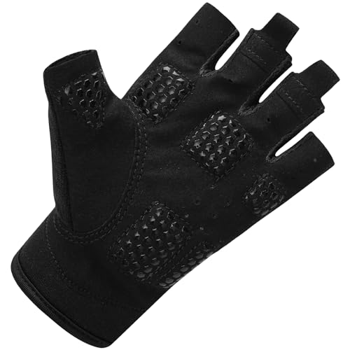 ChinFun Kayaking Gloves 3/4 Finger - Provide Cushioning and Protection, with Resistant Palm and Grip, Easy to Take on and Off, Perfect for Diving, Sailing, Kayaking - Men, Women, Youth - color: Black, size: Medium