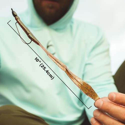 6th Sense – Ridge Worm – Soft Plastic Worm – Bass Fishing – Long Flowing Ribbon Tail Worm – Made in the USA (7 per Pack)