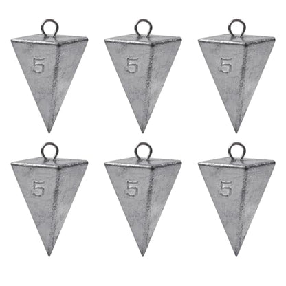 Pyramid Sinkers Fishing Weights, Saltwater Surf Fishing Sinkers Triangle Fishing Weights for Ocean Saltwater Surf Fishing Gear Tackle 1oz 2oz 3oz 4oz 5oz 6oz 8oz - color: 5oz - 6pcs