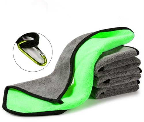 Toasis Fishing Towels with Carabiner Clip 16 x 12 Inch Pack of 4 (Green) - color: Green