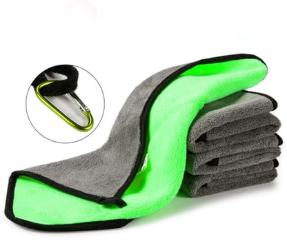 Toasis Fishing Towels with Carabiner Clip 16 x 12 Inch Pack of 4 (Green) - color: Green