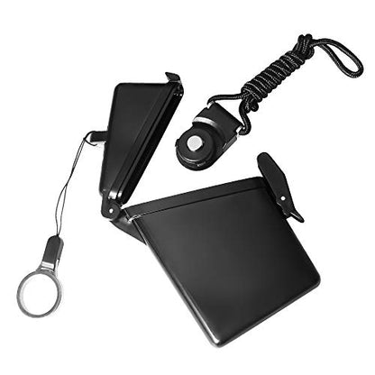 Sport Waterproof ID Card Badge Holder Case with Lanyard Cover Multiple Credit Cards, Registration, ins Card Heavy Duty Durable Locker Dry Box (Black,4pack) - color: Black,4pack