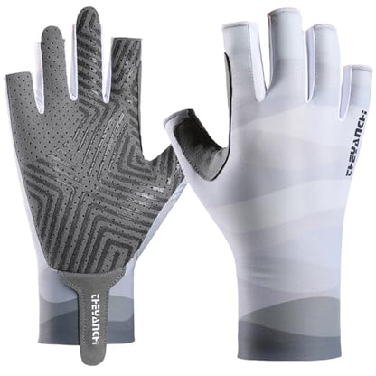 Fishing Gloves UV Protection Fingerless Sun Gloves Men Women for Cycling Hunting Kayaking Hiking Sailing - color: Grey, size: X-Large