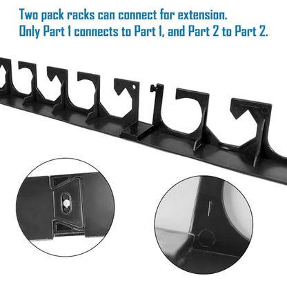 Aventik Horizontal Fishing Rod Holder for Garage Wall or Ceiling Mounted Fishing Pole Holder Holds 6 Rods or Combos, Fishing Rod Rack for Wall, Fishing Rod Storage Organizer (Black) - style: Black