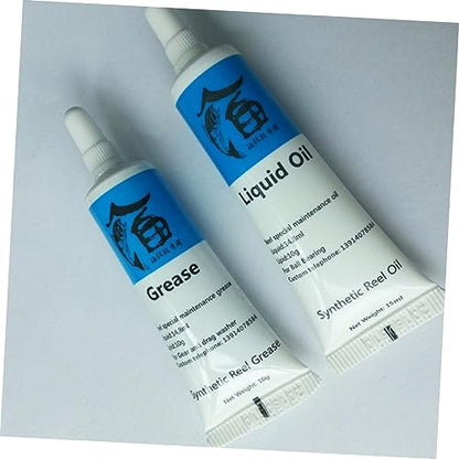 BESPORTBLE 2pcs Fishing Reel Oil and Grease Set for Bearing Maintenance Lubricant for Fishing Wheel Repair Reduces Abrasion and Noise Suitable for Reels