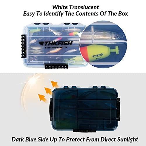 THKFISH Fishing Tackle Box 3700S Tackle Tray Floating Fishing Lure Box Storage Organizer Small Plastic Box with Adjustable Dividers,Sun-Proof 1PC - color: 1PC-3700