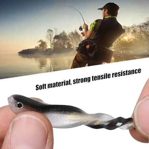 Fishing Soft Plastic Lures, Paddle Tail Swim Baits for Bass Fishing,Paddle Tail Swimbaits for for Bass Trout Walleye Lures, 30/50pcs Soft Plastic Baits with Box - color: D:3.15in/0.07oz-30pcs