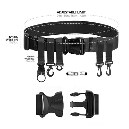 SAMSFX Adjustable Fishing Wader Belt Wading Belts for Surf Casting Kayak Fishing Accessories Waders Straps - color: 2" Wader Belt & Rod Holder