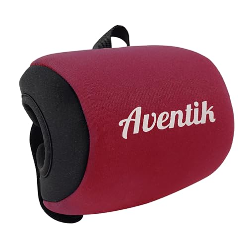 Aventik Neoprene Conventional Reel Cover Round Reel Gloves Trolling Reels Storage Reel Pouch Fits 800 1000 2000 3000 4000 5000 6000 Series Fishing Reels - color: Black/Red, size: L:4.3''W x 3.3''D