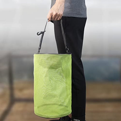 5 Gallon Foldable Fishing Bait Bag Textilene Mesh Net Fishing Bucket Storage Cage - size: 5 Gallon