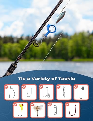 HOOK-EZE Fishing Knot Tying Tool,Treble Hook Covers Keeps Lures Safe, Hook Sharpener, Lure Wraps for Fishing Rod, Fishing Line Cutter Accessories Gifts for Anglers Fishermen