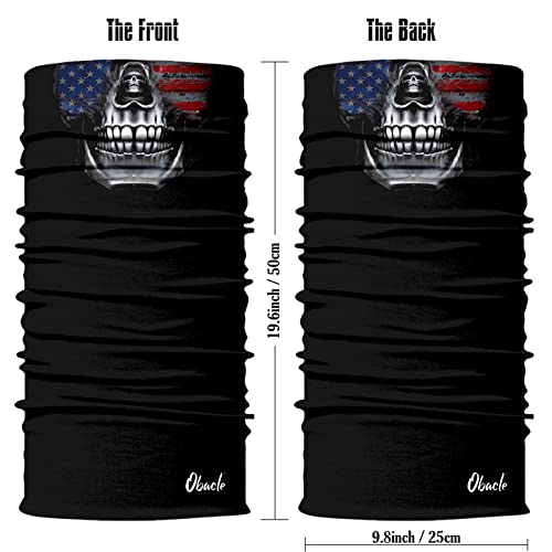 Obacle Neck Gaiter Face Mask Bandana for Dust Wind Sun Protection for Men Women - color: Skull Flag Face Blue Red