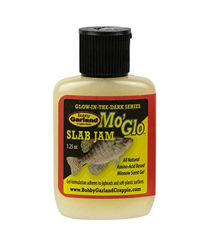 Bobby Garland Mo' Glo Slab Jam Glow-in-The-Dark All Natural Minnow Scent Gel for Crappie Fishing, 1.25 oz