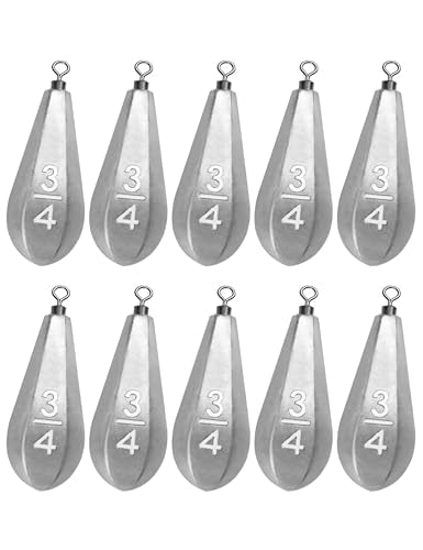 BLUEWING Swivel Bank Sinkers Fishing Weights with Swivel Bottom Bullet Sinkers for Freshwater and Saltwater, 1/8oz to 16oz - size: #4 3/4oz, 10pcs
