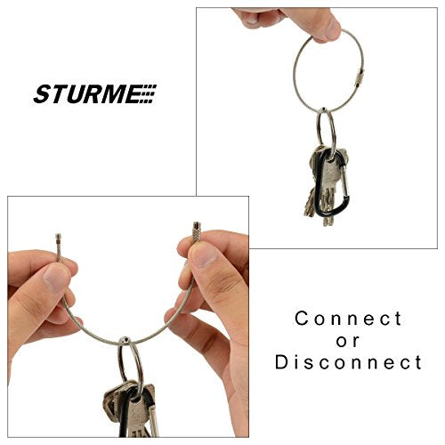 STURME 2" Aluminum D Ring Carabiners Clip D Shape Spring Loaded Gate Small Keychain Carabiner Clip Set Outdoor Camping Mini Lock Snap Hooks Spring Link Key Chain Durable Improved 24 PCS - color: Black