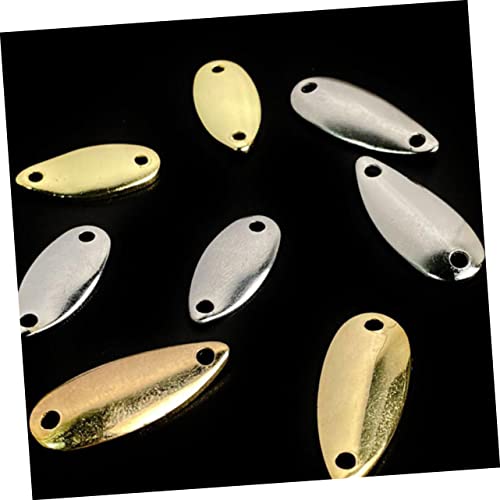 LIOOBO 20pcs Metal Fishing Bait Blades Durable Lure Making Kit for Small Fish Gold Great Fishing Supplies for Enthusiasts