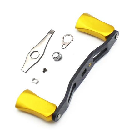 Mr. Z 95mm Carbon Fiber Baitcasting Reel Handle Compatible for Abu Garcia Shimano Daiwa Light Weight Low Profile Casting Reel - color: Metal Golden, size: Left-handed