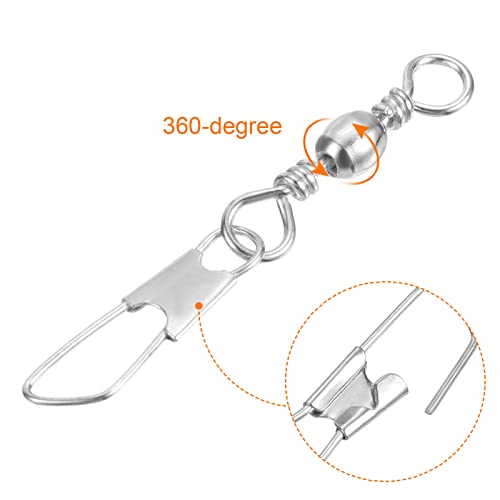 PATIKIL Fishing Barrel Swivel with Safety Snap Carbon Steel - style: 22lb