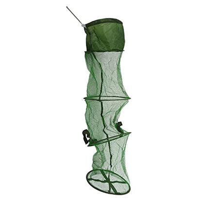 Fishing Net Cage, Cross Sewing Process Scratch Prevention Portable Durable Collapsible Fishing Cage Basket for Fishing Accessories