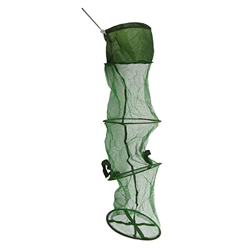 Collapsible Fishing Net Cage Portable Wire Fishing Basket with Floating Design Scratch Prevention for Keep Fish Alive - size: Large 24 Inch
