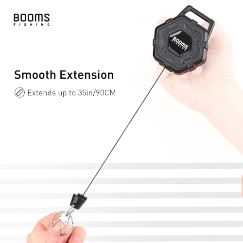 Booms Fishing RG5 Retractable Keychain with Belt Clip, 2-Pack Fishing Zinger Retractor, Heavy Duty Badge Holder, 2 Options - style: Basic Style