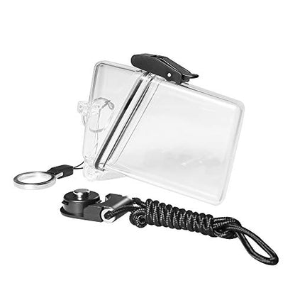 2 Pack Sport Waterproof ID Card Badge Holder Case with Lanyard Cover Multiple Credit Cards, Registration, ins Card Heavy Duty Durable Locker Dry Box (Clear)