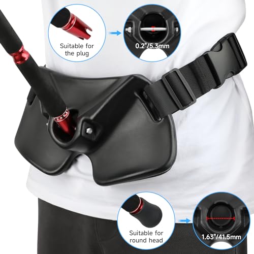 SANLIKE Fishing Fighting Belt, Adjustable Rod Holder Waist Gym Girdle Black | Heavy duty fish fighting belt offers excellent leverage. Perfect waist belt fishing rod holder for big game offshore - color: Black
