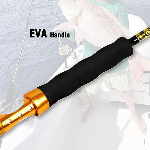 Fiblink Saltwater Jigging Spinning Rod 1-Piece Heavy Jig Fishing Rod (30-50 lb/50-80 lb/80-120 lb, 5 Feet 6 Inch) - style: 5'6" - 80-120lbs - 1pc
