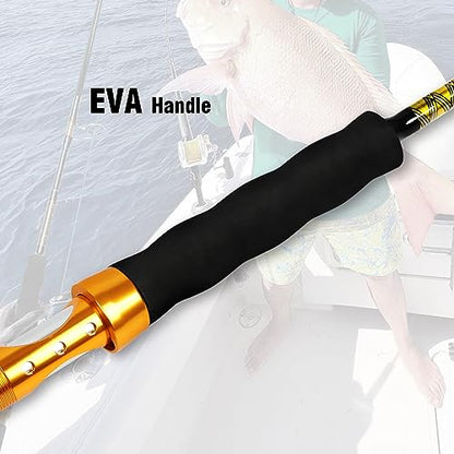 Fiblink Saltwater Jigging Spinning Rod 1-Piece Heavy Jig Fishing Rod (30-50 lb/50-80 lb/80-120 lb, 5 Feet 6 Inch) - style: 5'6" - 80-120lbs - 1pc