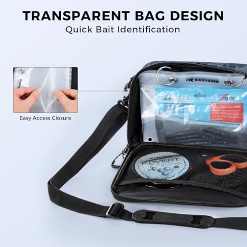 KastKing BaitSpace Detachable Bait Binder Tackle Bag – Large Clear Sleeves, Durable 900D Water-resistant Fabric, Soft Plastic Bait Storage For Hooks, Sinkers & Fishing Accessories - color: Blue Camo