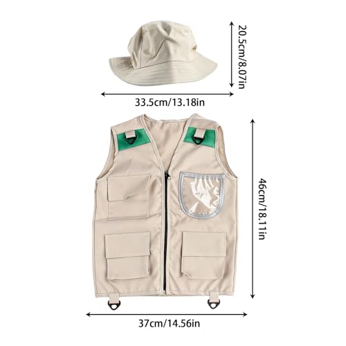 Kids Fishing Vest | with Pocket Washable Outfit,Kid Outdoor Safari Cargo Vest | for Youth Girls Boys Outdoor Camping Trekking Hiking Fishing Exploration Backyard