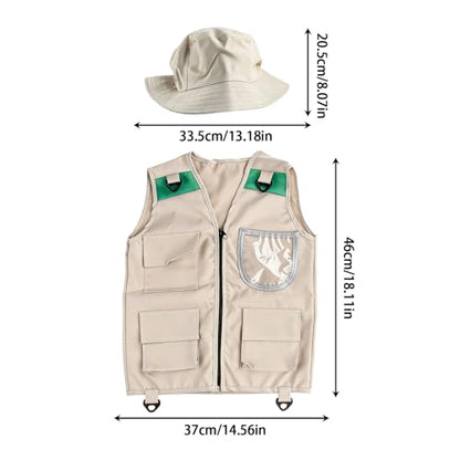Kids Fishing Vest | with Pocket Washable Outfit,Kid Outdoor Safari Cargo Vest | for Youth Girls Boys Outdoor Camping Trekking Hiking Fishing Exploration Backyard