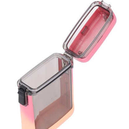 Alomejor ID Card Badge Holder Case, Airtight Lid with Rubber Seal for Swimming Rafting Canoeing, Multifunctional Small Lightweight Pocket Box for Keys (Gradient Pink) - color: Gradient Pink