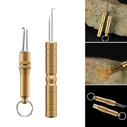 Retractable Fishing Hooks Extractor Hook Puller Fish Line Knotter Tool Fishing Hook Separator Aluminum Fish Line Remover Fishing Line Knotter Hook Needle Fishing Knot Tying Tool Fishing Knot Tying - color: Magnet Looper