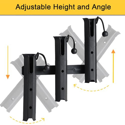 GearTrust Fishing Rod Holders, 3 Rod Holder for Boat Golf Cart & Garage | 4 rod holder for boat. Adjustable tube fishing pole holders for boats, golf cart, cooler, kayak, jetski & john boat. - color: 3 Tube Black