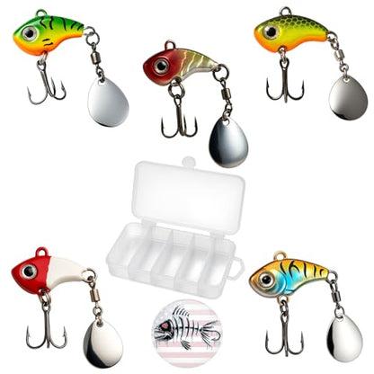 5pc Ice Jig Minnows Fishing Lure - Ice Fishing Bass Trout Walleye Pike Crappie Salmon Saltwater Freshwater Spinner Hard Crankbait Treble Hook Jig Kit - size: Size 7g