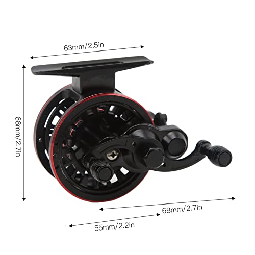 Metal Inline Ice Fishing Reel, 3+1 Bearing Centerpin Fly Fishing Reel, Speed Ratio 3.0:1 Front Fishing Line Reel, Right Hand (68mm x 63mm)