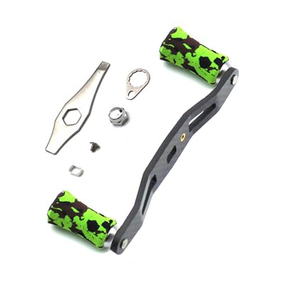 Mr. Z 95mm Carbon Fiber Baitcasting Reel Handle Compatible for Abu Garcia Shimano Daiwa Light Weight Low Profile Casting Reel - color: Camo Green, size: Left-handed