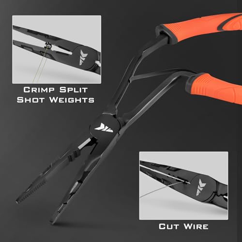 KastKing Paradox Fishing Pliers, Angled Fish Lip Gripper, Saltwater Resistant 420 Stainless Steel Fishing Tools, Fishing Pliers Hook Remover with Ergonomic Handle, Fishing Gifts for Men - style: E:11" Pistol Grip