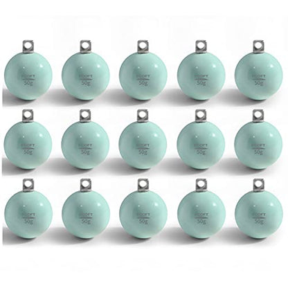 Lead Free Fishing Weights Sinkers 20g-200g Coated Egg Sinkers Cannonball Weights Assorted Sizes Bag and Fishing Weights Assortment Box Non-Lead Fishing Weights Saltwater Freshwater - style: 50g(1.76oz)-15pcs