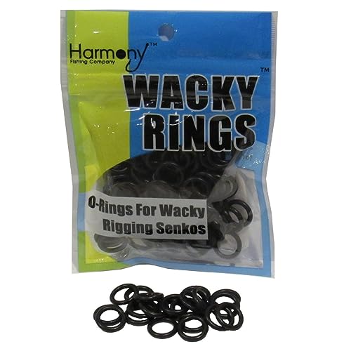 (100pk) – O-Rings for Wacky Rigging Senkos/Worms/Soft Stickbaits – Bait Saver Orings for Senko Worm – Save Your Baits from Tearing While Wacky Neko Rigging - color: Black, size: 6”+ Senko (5/16” ID)