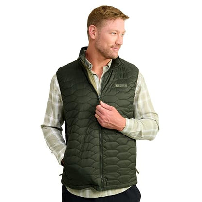 HUK - Men's Scale Vest, DWR Insulated Performance Fishing Vest - color: Cypress Landing, size: X-Large