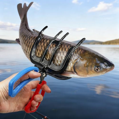 2 PCS Fish Gripper, Fish Grips, Fish Grippers for Fishing, 3 Claw Metal Control Clamp, Secure Grip Holder for Most Freshwater, Portable Grabber Tool, Tackle Accessory