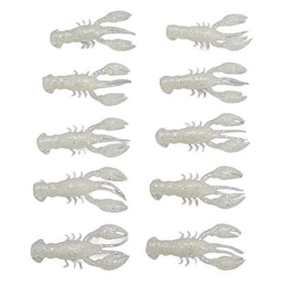 10pcs Crawfish Soft Lure Fishing Lure Crawdad Bait PVC Shrimp Artificial Soft Lure Baits for Bass Fishing Crayfish Baits Swimbait - color: Luminous
