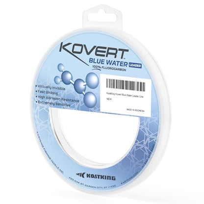 KastKing Kovert Blue Water 100% Fluorocarbon Fishing Leader Line for Heavy-Duty Saltwater & Deep-Sea Fishing, High Strength, Extreme Clarity, Ultra-Durable & Abrasion Resistance Fishing Line - size: 20LB-50Yds (Clear)