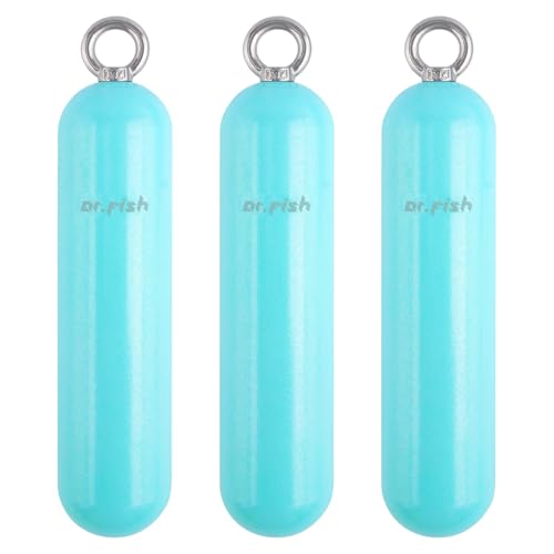 Dr.Fish Lead Free Fishing Weights, 200g-1000g Heavy Sinkers Eco-Friendly Cylindrical Deep Drop Weights Steel Sinkers for Saltwater Grouper, Drum, Pompano Bottom Fishing - size: 400g/14oz-3pcs