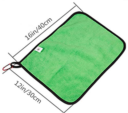 Toasis Fishing Towels with Carabiner Clip 16 x 12 Inch Pack of 4 (Green) - color: Green